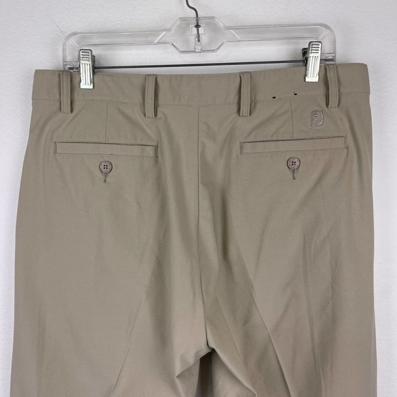 FootJoy FJ Men's Classic Fit Straight Stretch Khaki Tan Golf Pants Size 34x30 - Picture 3 of 8